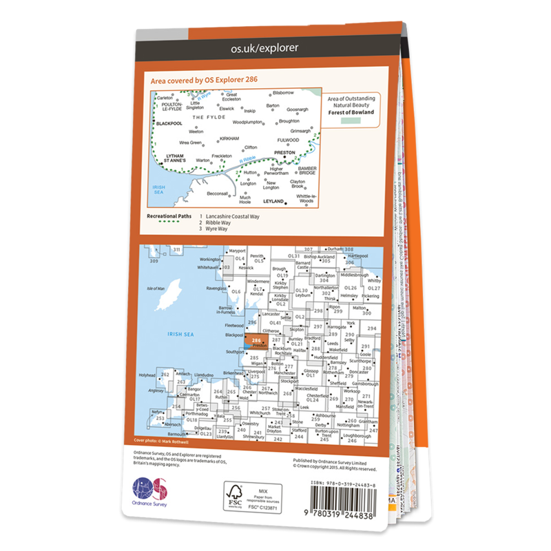 OS Explorer Map 286 - Blackpool And Preston-1